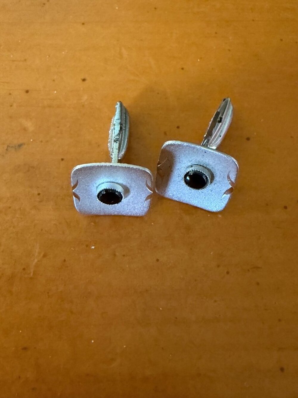 Sterling Silver Etched Cufflinks for Men Black Stone